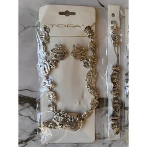 TOFA Slider 3 piece Set Noah’s Arc~ Nativity Charm Bracelet ~ Sports Bears